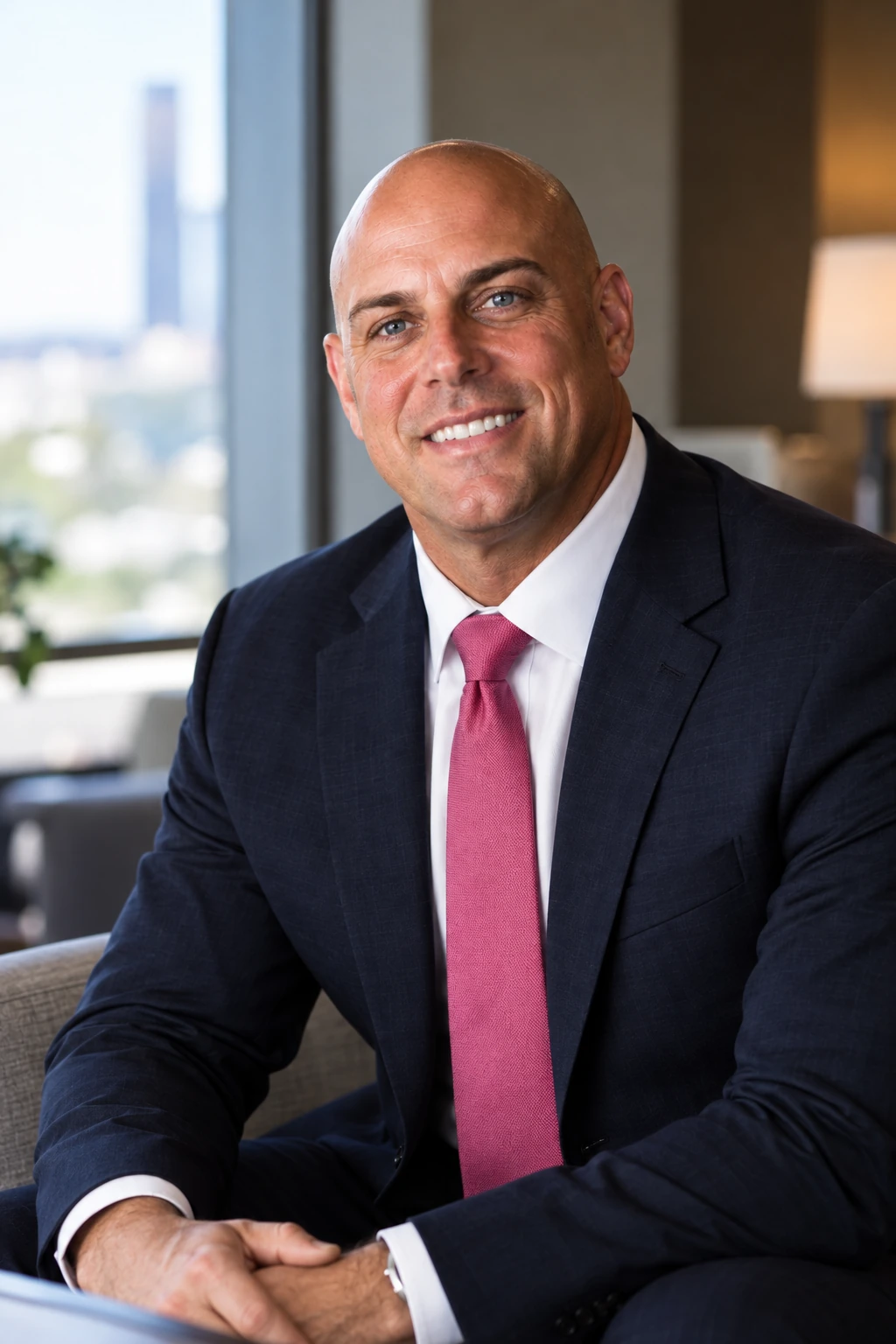 Chad Thursby seated in a contemporary office